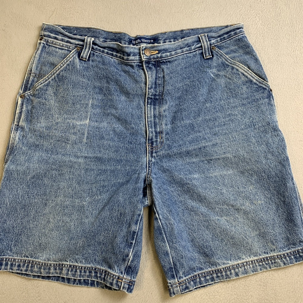 High Sierra Jean‎ Shorts Men's Size 40 Blue Denim Utility Baggy High Rise